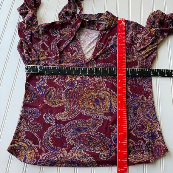Lauren Ralph Lauren Size S/P Paisley stretch to with front ties - Picture 5 of 8